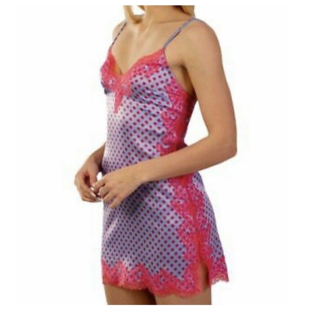 Agent Provocateur Lucie Lace Slip Silk Blend Color: Blue Pink Size 3 42197 - 25 - Picture 3 of 3